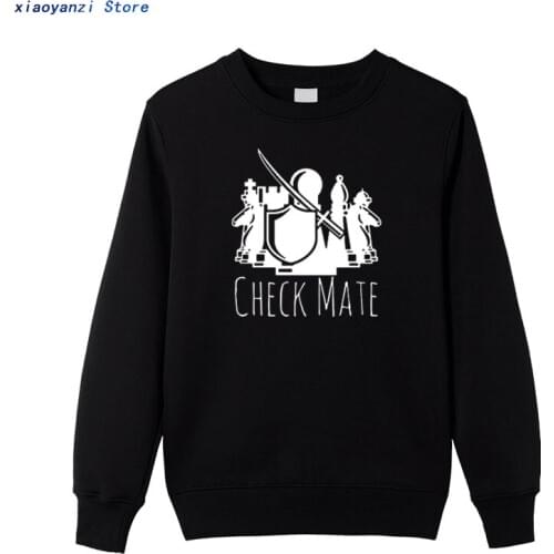 Check Mate men sweatshirts Army Funny Personality Soldier Onset Chess Print Casual pullovers Cotton sports hoodies