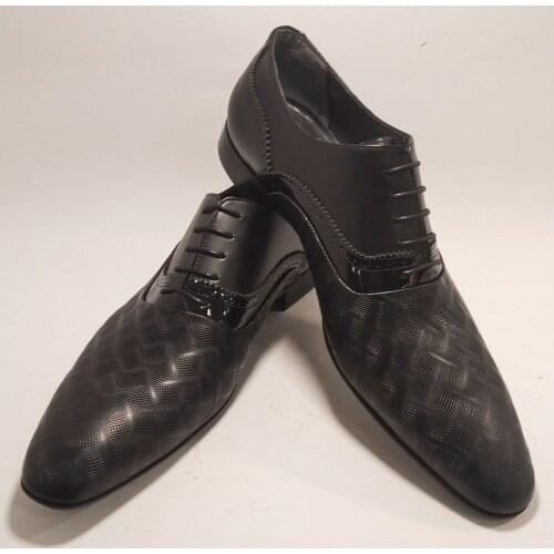 Mens Classic Silky Black Comfy Shoes High Quality Genuine Leather Italian Mold Invitation Tuxedo Wedding Suit Business Shoes