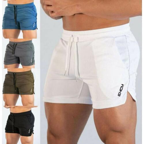 Meihuida Mens Gym Training Shorts Casual Workout Sports Fitness Running Shorts Men Elastic Stretchy Pocket Fast Dry Solid Shorts