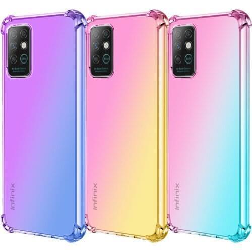 Airbag Soft Silicone Shockproof Phone Case For infinix Note 8 8i 7 Lite Cases Transparent Rainbow Gradient Back Cover Capa