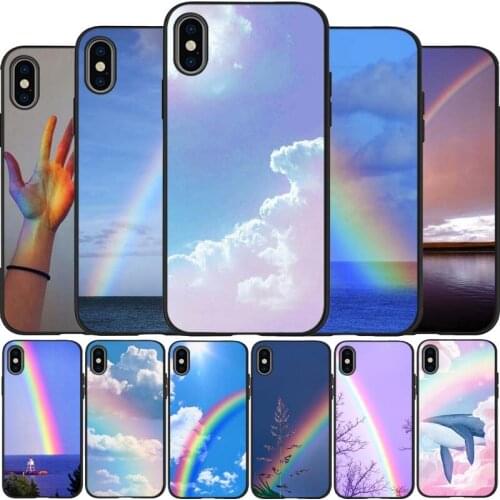 Rainbow black Silicone Phone Case For iPhone 12 XR XS Max 5 5S SE 2020 6 6S 7 8 PLUS X 11Pro Max 11 Cover