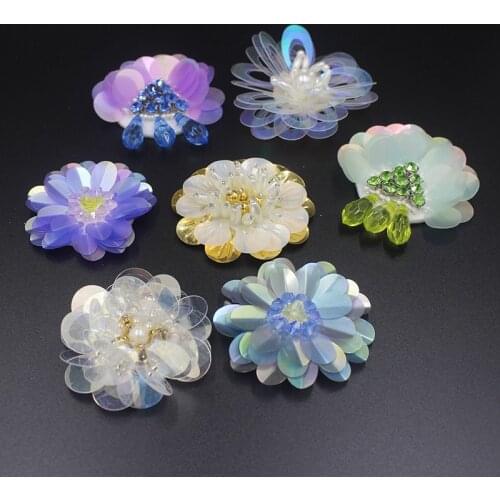 Multi-color multi-layer beaded sequins flower cloth stickers clothing DIY accessories clothes shoes hat bag fashion decoration
