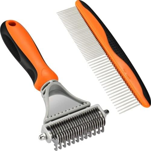 Pets Fur Knot Cutter Dog Grooming Shedding Tools Pet Dog Hair Removal Comb Brush For Matted Long Hair Curly Pet