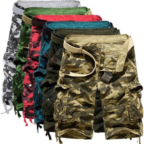 New Camouflage Camo Cargo Shorts Men New Mens Casual Shorts Male Loose Work Shorts Man Military Short Pants Plus Size 29-40