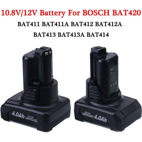 10.8V/12V 4000mAh Replacement for Bosch BAT420 Batttery BAT411 BAT411A BAT412 BAT412A BAT413 BAT413A BAT414 2607336013 26073360