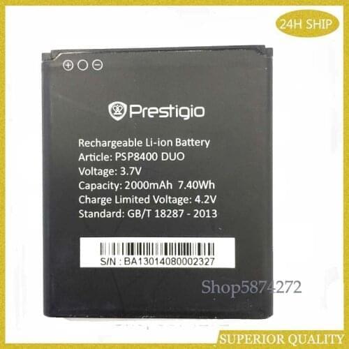 2000mAh psp8400 Replacement Battery For Prestigio psp8400 DUO Smartphone Battery