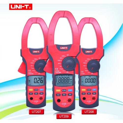 UNI-T UT207/UT208/UT209 Industry digital Clamp Meter 1000A 600V True RMS Auto Range Clamp Multimeters Ammeter Voltmeter
