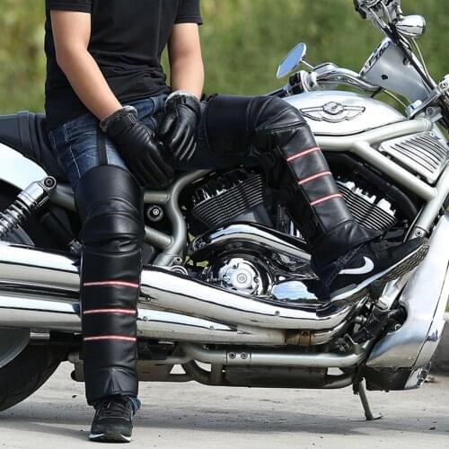 Waterproof Leg Warmer PU Fabric Motorcycle Protective Kneepad With Reflective Strip One Size Knee ProtectorKnee Guard Moto