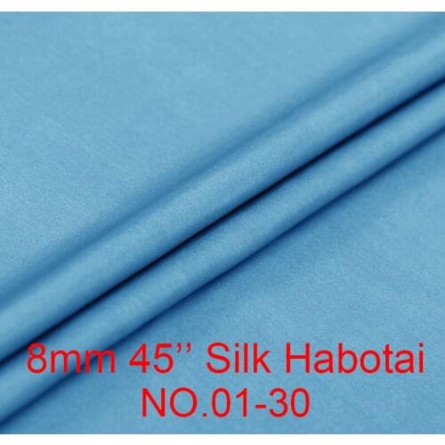 High quality 100% pure 8mm silk habotai fabric solid color 114cm 45" width in stock