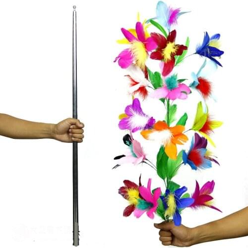 Funny Gadgets Vanishing Cane To Flower ( Silver ) Magic Tricks Metal Vanishing Cane Stage Flower Comedy Magic Prop Magician