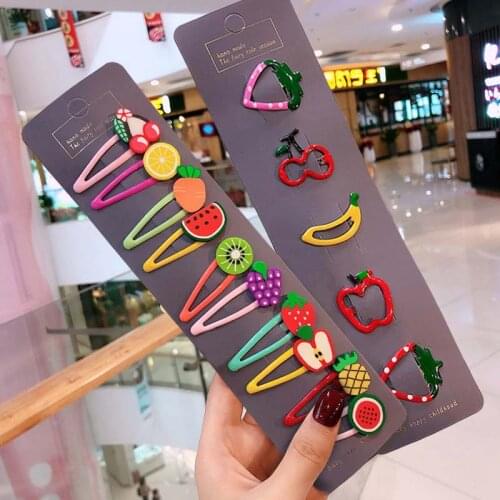 10pc/set Cute fruit flower hairpin For Kids Children Lovely Hair Clips Barrettes Headband Kids Hair Accessories Girls Headwear
