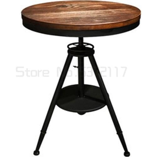 Iron dining chair loft industrial wind milk tea dessert baking shop cafe chair solid wood round table and chair combination