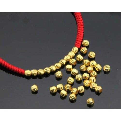 10pcs Pure 999 Solid 24k Yellow Gold Loose Beads/ 3mm Lucky Loose Bead Pendant