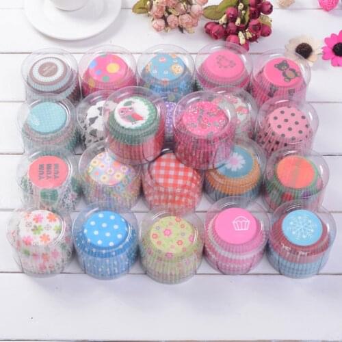 100Pcs Party Tray Cake Mold Decorating Tools Cupcake paper Colorful Paper Cake Cupcake Liner Baking Muffin Box Cup Case