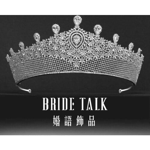 2020 new style European wedding luxury hair accessories bride Cubic zirconia crown wedding dress accessories Tiaras