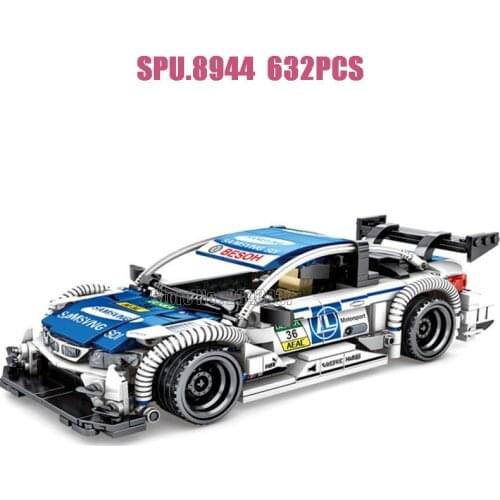 701711 632pcs Champions M4 Racing Car Sportscar Pull Back Building Blocks Toy