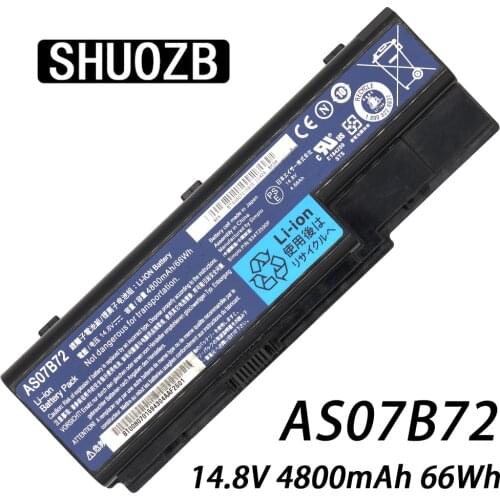 Laptop Battery AS07B72 AS07B31 AS07B41 AS07B42 For Acer Aspire 5520 5720 5920 6920 6920G 7520 7720 7720G 7720Z Serie CONIS72 New