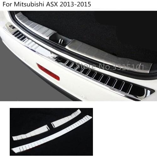 Car External Rear Outside Bumper Internal Inside Protect Inner Trunk Trim Cover Plate Pedal For Mitsubishi ASX 2013 2014 2015