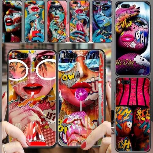 Monika Nowak Graffiti Paint Girl Phone case For Xiaomi Mi Max Note 3 A2 A3 8 9 9T 10 Lite Pro Ultra black fashion Etui tpu funda