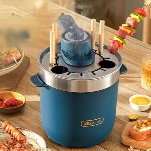 Electric Grill 10 Sticks Automatic Revolving Vertical Timing Barbecue Tools Smokeless Mutton BBQ Skewers Machine Bear/DKL-C07C1