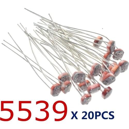 20PCS x 5539 Light Dependent Resistor LDR 5MM Photoresistor wholesale and retail Photoconductive resistance for arduino