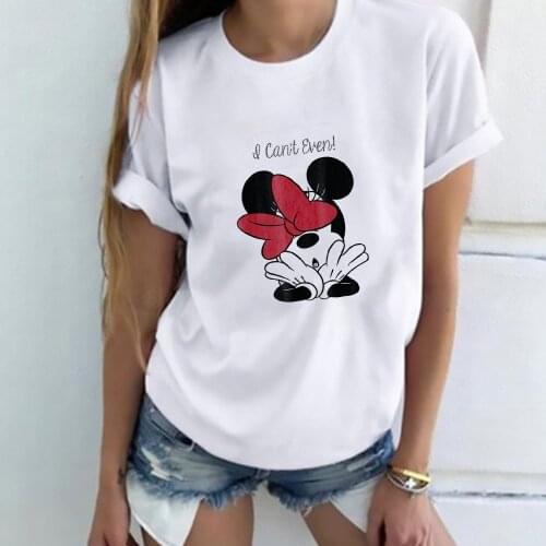 I Cant Even Minnie T-shirt Funny Printed Disney T Shirt Women Short Sleeve Streetwear Tee Shirt Summer Female Top
