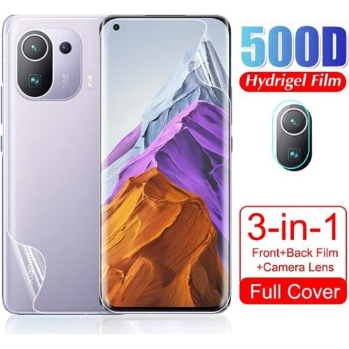 For Xiaomi Mi 11 Pro Hydrogel Screen Protector Camera Lens Front Back Protective Film For Xiaomi Mi 11 Pro 6.81" Film Not Glass