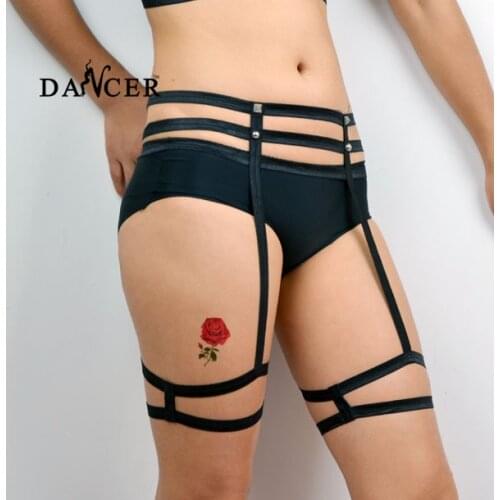 JLX.HARNESS Adjustable Leg Garters Overknee Bondage Harness Fetish Wear Stocking Suspenders Belt Women Gothic Sock Garters P0003