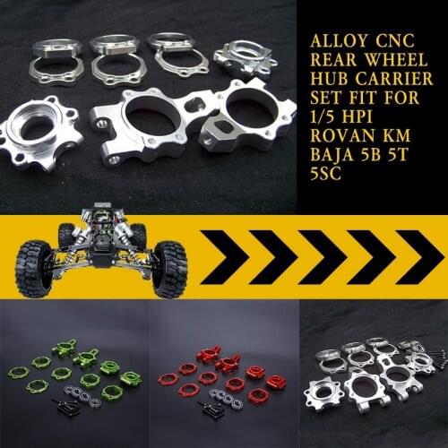 Alloy CNC Rear Wheel Hub Carrier Set Fit for 1/5 HPI ROVAN KM BAJA 5B 5T 5SC LOSI TDBX FS RC Racing Parts Accessory