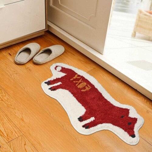 Animal Shape Floor Mat Anti Slip Strong Water Absorption Microfiber Flocking Carpet Home Bathroom Door Rug Kids Gift
