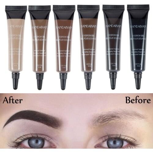 Eyebrow Cream Gel with Brush Waterproof Eyebrow Enhancer Makeup Microblading Eyebrow Tattoo Pen Tint Long Lasting Eye Brow