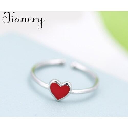 Personality Bohemian Vintage Red Heart Rings For Women Men Vintage Rings Gothic Jewelry Valentines Gifts 2021