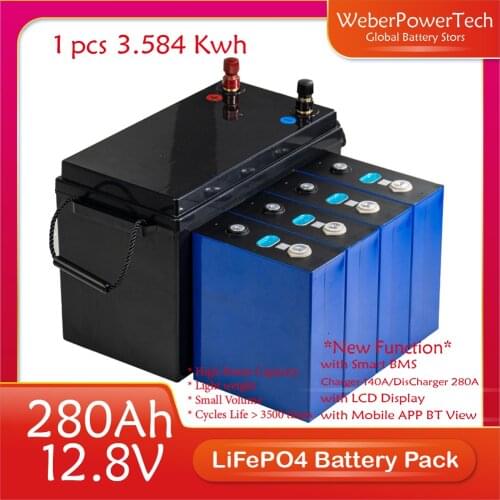 12.8V 280Ah LiFePO4 Battery 12V Lithium iron phospha for 24V 48V RV Campers Golf Cart Off-Road Off-grid Solar Wind batteries