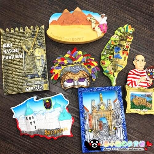 Portugal Poland New Orleans US Taiwan China and Picasso Spain 3D Fridge Magnet World Souvenirs Refrigerator Magnetic Sticker