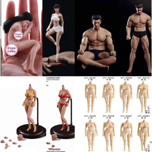 1/12 Scale Male/Female Suntan/Pale Skin Seamless Body Action Figure for Fans Holiday T03A T03B TM01A TM02A T01A T02A