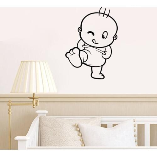 Cute Baby Big Feet Art Wall Sticker Childrens room Applique Living room bedroom Home Decoration Vinyl DIY Wallpaper JG3419