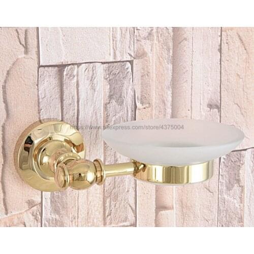 Soap Dishes Polished Gold Brass Wall Mounted Soap Basket Soap Dish Soap Holder Bathroom Accessories Nba306