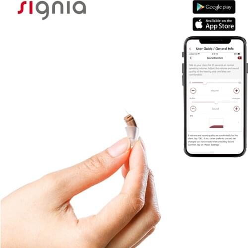SIEMENS Signia Invisible Hearing Aid Mobile Phone Remote Adjust Hearing Care Aid mini 8Channel Programmable Digital Hearing aid