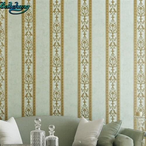 Beibehang European style wallpaper retro vertical striped wallpaper three - dimensional 3D carved fine non - woven wallpaper