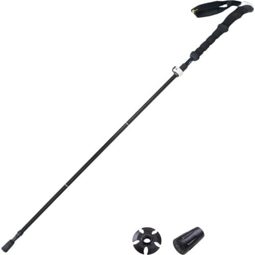 Fonoun Walking Sticks with Bag Climbing Alpenstock 110-135cm 5 Joints Antiskid Wear Resistance Light Shock Absorption FG86