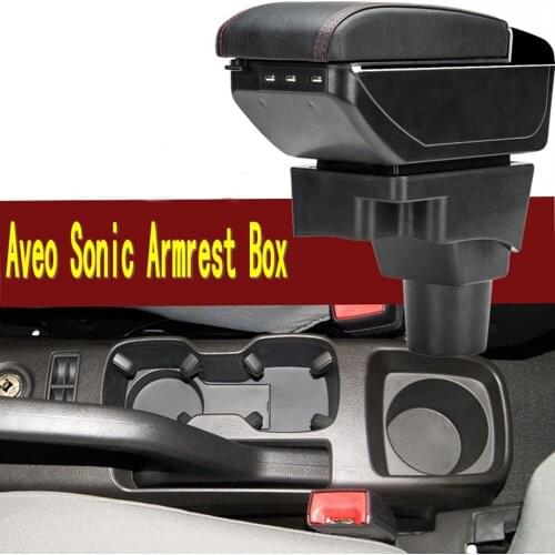 For Chevrolet Aveo Sonic Lova armrest car Centre Console Storage Box cup holder car-styling accessories T250 T300 2011-19