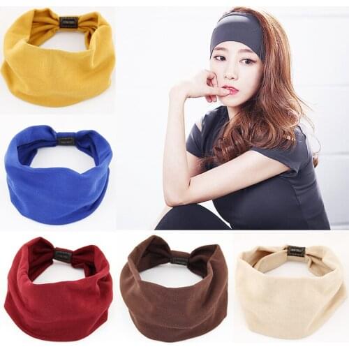 Hot Korean Hair Band for women Cotton Yoga Casual Face Headband Female Hair Accessories Hair Bows