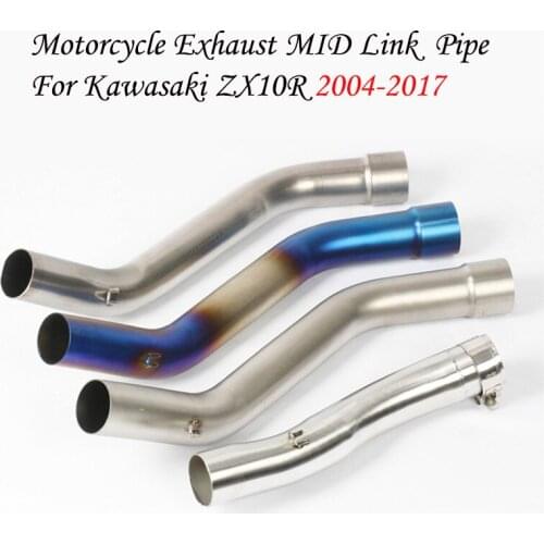 Slip On For Kawasaki ZX10R 2004-2005 2008-2017 51mm Muffler Motorcycle Exhaust Escape Modified Middle Connection Link Pipe