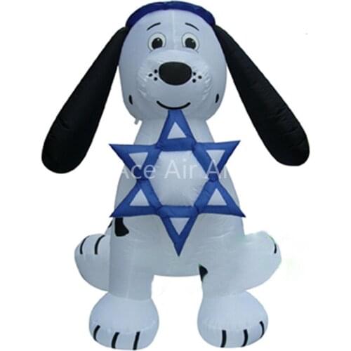 High-quality sitting inflatable dog animal model for home yard/Hanukkah decoration