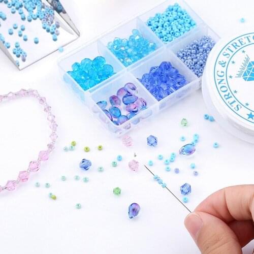 1 box Seed Beads Faceted Crystal Rondelle Glass Loose Spacer Beads Waterdrop Pendant For Jewelry Making DIY Bracelet Necklace