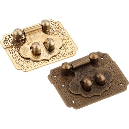 1 Pc 50*40mm Antique Bronze/Brass Box Hasp Lock Toggle Latch Buckles for Jewelry Box Cupboard Drawer Cabinet Furniture Hardware