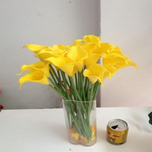 10pcs/set Multicolor Artificial PU Calla Lily Flowers Real Touch Bouquet Wedding Bridal Decor Display Flower