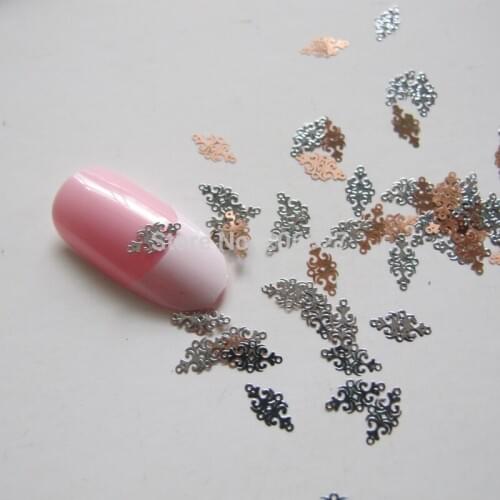 MS183-1 100pcs Silver Cute Metal Sticker Nail Art Metal Sticker Nail Art Decoration Non-adhesive Sticker