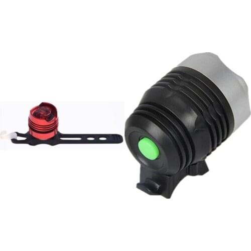 2 Pcs LED Waterproof Bicycle Tail Light 3 Models And Batteries & 1 Pcs 80 Lumen Bike Headlight