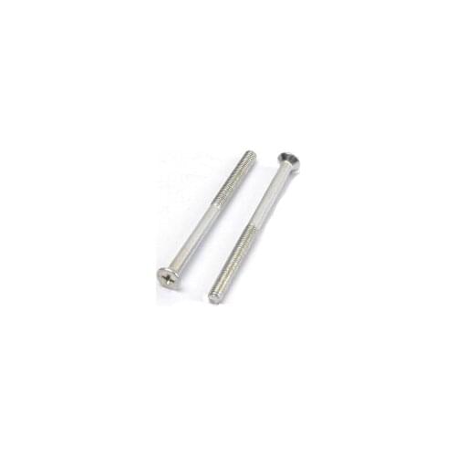 2pcs M5 Slotted countersunk door lock screws cross socket Inner locking core screw half tooth bolt white zinc 70mm-85mm length